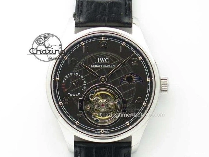 MIROTIME 0211 Portuguese Real PR Real Annual Calendar IW503502 ZF 1:1 Best Edition Black Dial Steel Markers on Black Leather Strap A StreetReady 7134